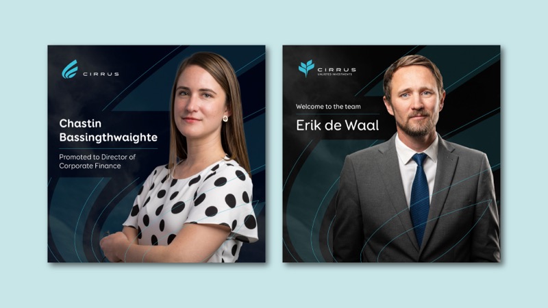Two social media posts announcing Cirrus team appointments.